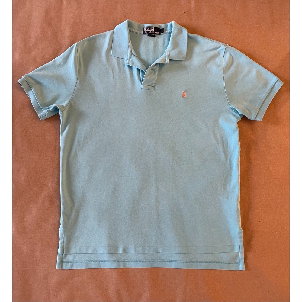 Ralph Lauren Polo Shirt Men's Size Large Light Blue Short Sleeve